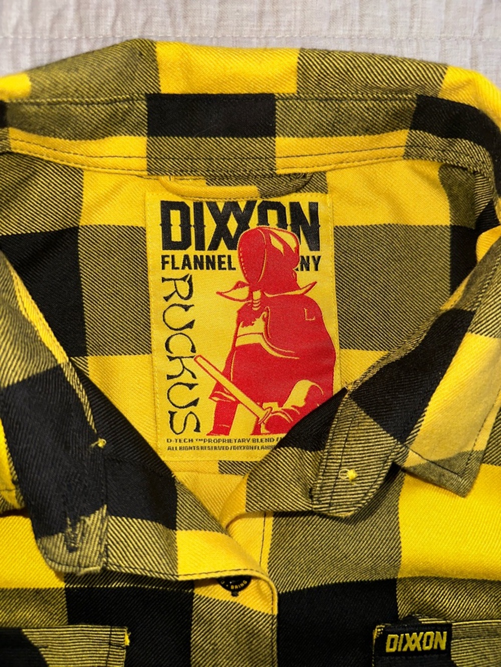 Dixxon Ruckus Women’s Flannel Yellow & Black Buffalo Plaid Button-Up Shirt - Picture 2 of 4